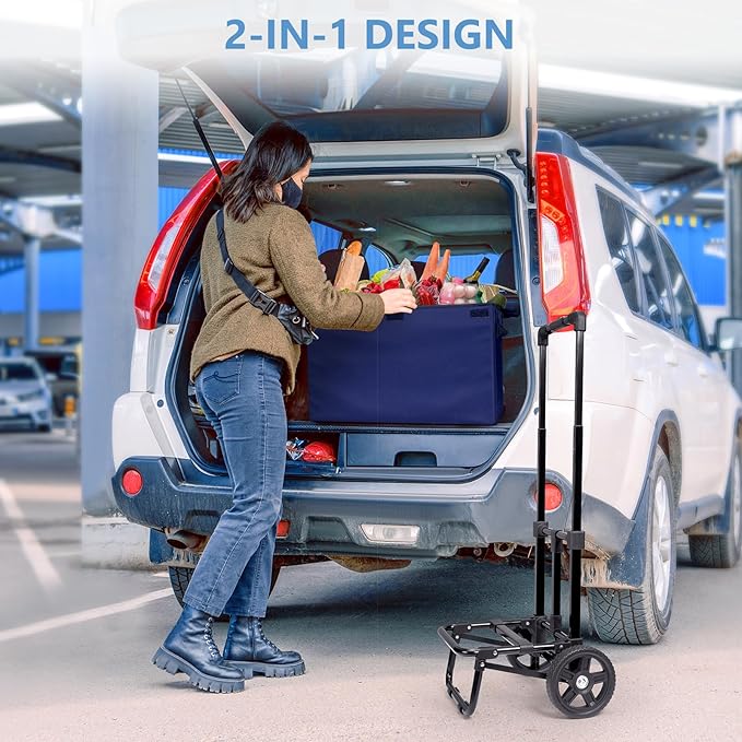 KEDSUM 2 in 1 Folding Shopping Cart, Grocery Cart on Wheels with Waterproof Basket, 330 LBS Large Capacity Heavy Duty for Shopping, Grocery, Laundry, Foldable Collapsible & 6.9" Wheel, Lightweight