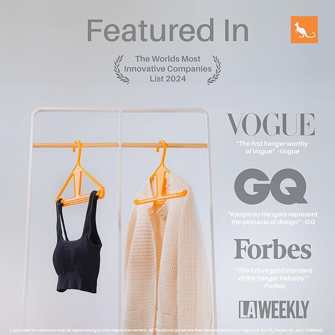 Kangaroo™ 100% Recycled High-Strength Clothing Hanger, Pants, Shirt, Suit, Coat - Patented, Heavy Duty, Non-Slip, Hangeroo - Includes Hacks, Tips, Tricks Booklet – Made in USA (Oatmilk 30-Pack)