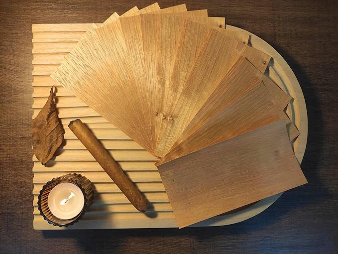 Woho Spanish Cedar Sheets for Humidor, Spanish Cedar Wood Veneer Lumber Strip Chip for Dividing or Lighting Up Cigars, Humidor Accessories for Tube Jar and Box (10 Count (Pack of 1))
