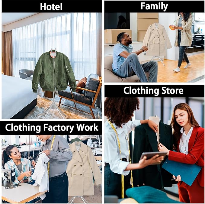 Garment Steamer Stand, Steamer Rack, Height Adjustable Clothes Steamer Holder, Foldable Garment Steamer Clothes Rack Handheld Garment Steamer Clothes Rack with Non Slip Mat for Steam Ironing (Grey)