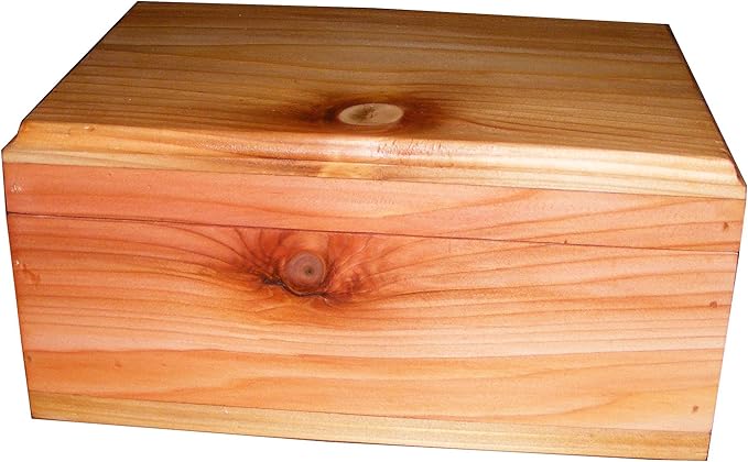 Steve's Gift Shoppe Cedar Keepsake Memory and Treasure Box or Storage Box - Size 9.75 x 7 x 4.75 Inches