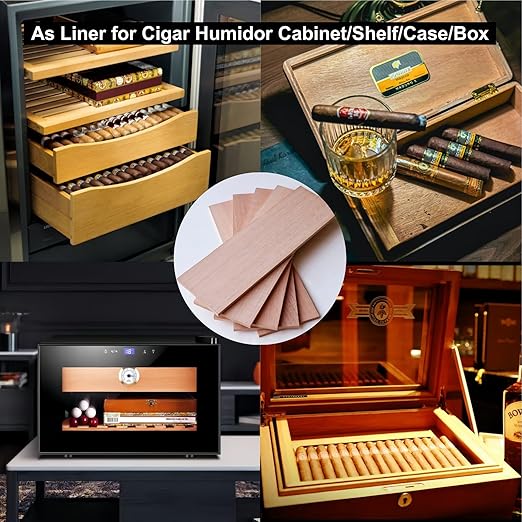 Woho 5 Pack Solid Spanish Cedar Wood Planks for DIY Cigar Humidor, 12" X 4" X 1/4" Cedar Planks for Tupperdor/Cabinet/Cigar Tray/Box Liners, Cedar Wood Planks for Cigar Storage/Organization/Aging