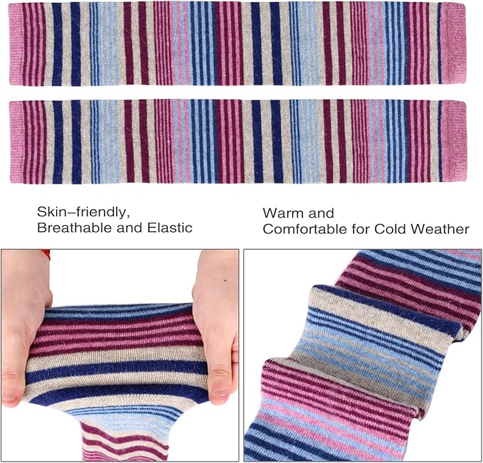 Benefeet Sox Wool Knit Leg Warmers for Women Vintage Boho Leg Warmers Long Winter Warm Thigh High Footless Boot Socks