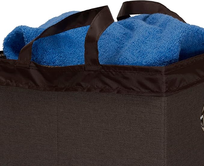 Household Essentials, Cobblestone Laundry Hamper, Sturdy Polyester Sides with Attached Magnetic Lid
