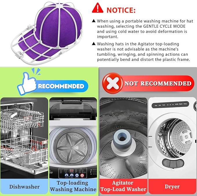 Hat Washer for Washing Machine Hat Washer Cage Hat Cleaner for Baseball Caps Fit for Adult and Kid's Baseball Caps
