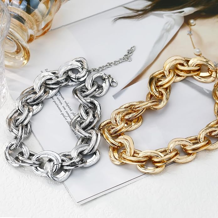 Chunky Gold Necklace for Women Gold Evil Eye Cowboy Pendant Necklace Dainty Paperclip Chain Vintage Luck Amulet Choker Necklaces Celestial Jewelry Gift