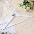 Bride Wedding Dress Pearl Mrs. Hanger with Pearl Ribbon Bow Elegant Wooden Dress Hanger to Be Ideal Keepsake for Wedding Day Gift(White,Mrs)