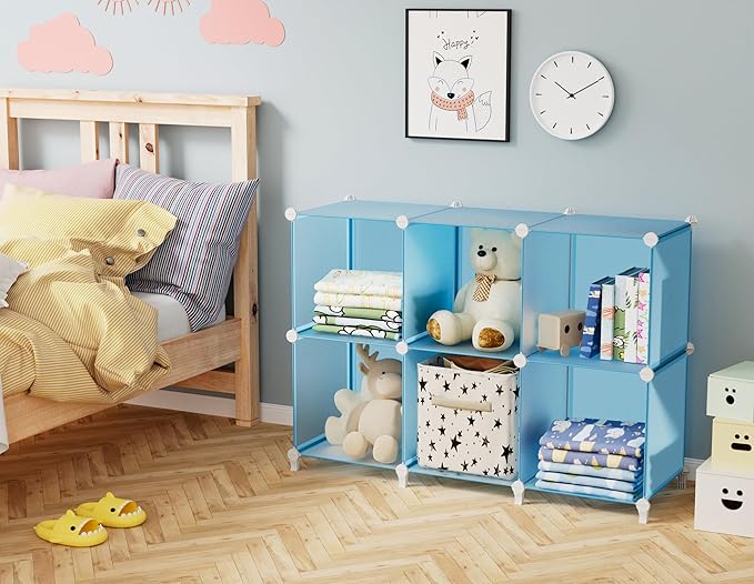 HOMIDEC 9 Cube Storage Organizer, Cubes Shelves for Living Room, Bedroom, Blue