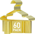 SPECILITE 60 Pack 11.8” Gold Kids Baby Metal Hangers with Notches for Toddler Clothes, Shirt, Children Coats, Infant Dress, Pants, 0.12" Thick Space Saving, Heavy Duty