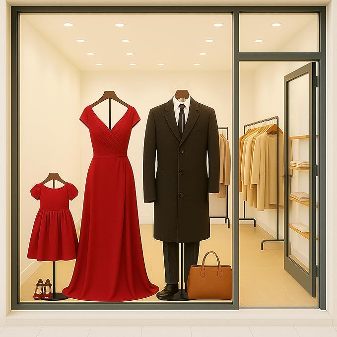 T Shirt Stand Display 26-64.7 Inch with Pants Clip, Height Adjustable for Long Short Clothes Dress, Display Mannequin for Store, Closet, Photoshoot, Exhibition, Vendors Shop, Parties（Brown 1pcs）