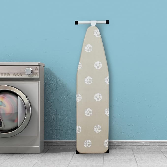 Adjustable Height T-Leg Ironing Board with Cotton Pad Cover - Foldable Home Use
