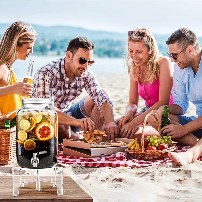 Acrylic Beverage Dispenser Stand Only, Fit Max 8.7 Inch Glass Drink Dispenser and Water Jug Holder, Plant Stand, Cake Display Stand for Parties and Catering Events