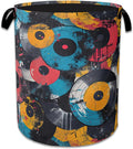 Music Graffiti Laundry Hamper Disc Collapsible Laundry Basket Clothes Toy Storage Bin for Bathroom Bedroom Room Decor 16 X 20.8 Inch