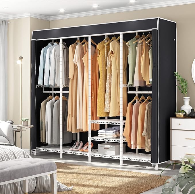 VIPEK Cover ONLY for V40/V40S/V40S i1/V40 Pro Garment Rack, Dustproof Oxford Fabric Clothing Rack Cover with Zipper, 77" L X 16.9" W X 73.8" H, Black