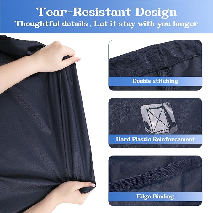 MissBoy Heavy Duty Laundry Bag, Machine Washable Nylon, Splash-Resistant Dirty Clothes Storage Bag with Drawstring & Handles丨Lightweight, Foldable & Space-Saving for College Dorm,Vacations&Trips, 80L