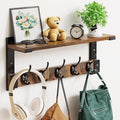 Wall Hooks with Shelf, Coat Rack Wall Mount for Coat Backpack Key Clothes Hanger, Wall Floating Shelf Hanging in Entryway, Living Room, Bathroom, Bedroom, Kitchen