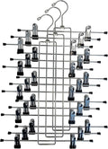 Pants Skirt Hangers Space Saving Heavy Duty 5 Tier Pack of 3 Metal Hangers - Clothes Hangers, Stainless Steel Hangers with Clips for Pants, Skirts, Jeans- Durable and Non-Slip Clothes Hangers