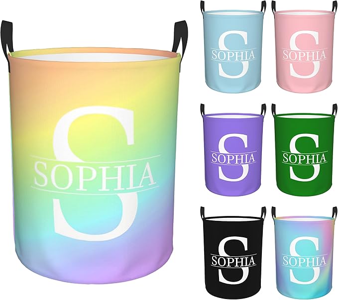 Custom name Laundry Hamper, Customizable Laundry Hampers, Personalized laundry basket, Customized Dirty Clothes Hamper with name for Bathroom Barbershop Living Room Bedroom