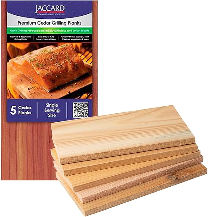 Jaccard Premium Cedar Planks, For Grilling, Fish, Meat, and Veggies, 6.5" x 3.5", 25 Small Planks for Gas, Ceramic, and Charcoal Grills
