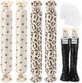 2 Pairs Boot Shaper Stands with 8 Labels Cotton Tall Boot Inserts for Closet Organization