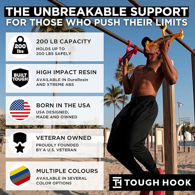 Tough Hook Original ID Heavy Duty Hangers – The Superhero of Hangers USA Made, Anti-Slip Tactical Hanger for Police Gear, Scuba Gear & Dive BCD – 200-lb Cap Wetsuit Hanger with ID Strip,1 Pack Foliage