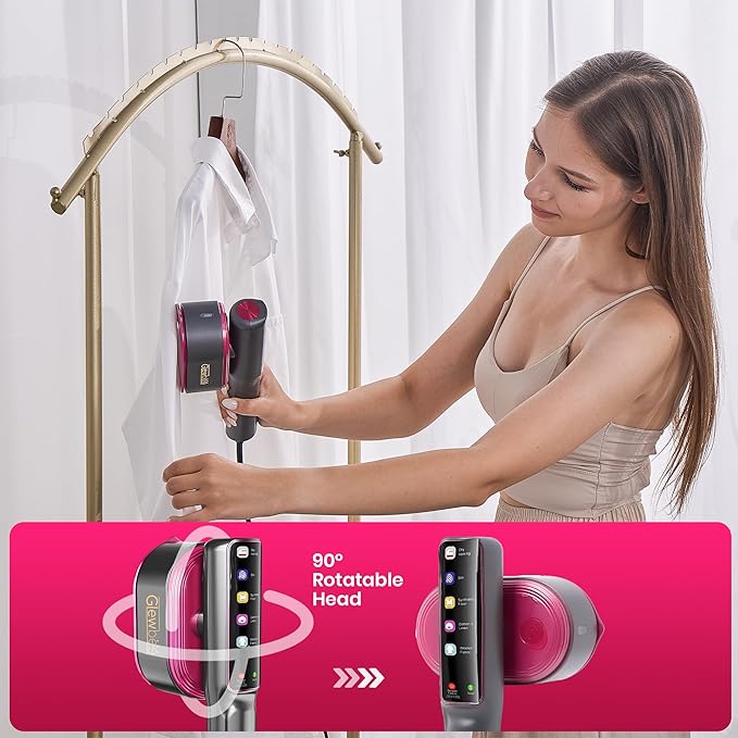 Travel Steamer for Clothes, 1200W Portable Steamer & Iron 2 in 1, Handheld Garment Steamer with 10s Fast Heatup, 5 Modes LED Touch Display, Large Ceramic Panel & 110ml Tank for Home and Travel