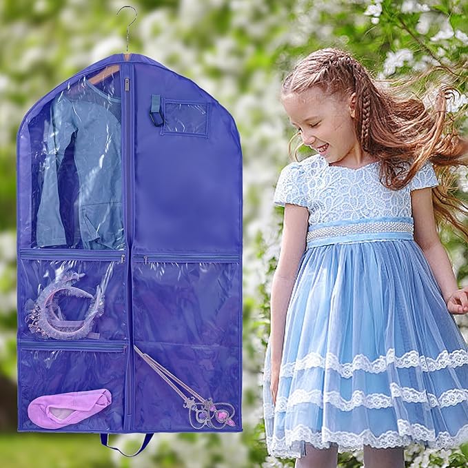 Dance Costume Garment Bags for Dancers,Garment Bag 40 Inch for Dance Competitions,Garment Bags For Travel Hanging Clothes,Waterproof Hanging Clohtes Storage Garment Bag.