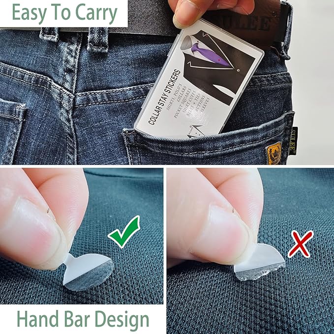 Collar Stays for Shirts & Polo’s. Fashion Hack for Plastic Collar Stay 24hr Hold, Polo Shirt Collar Fixed (120 Dots)