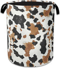 Cows Skin Brown Laundry Basket Collapsible Oxford Organizer Basket for Storage Bin Toy Bins Gift Baskets Bedroom Clothes Children Nursery Hamper 16" X 20.8"