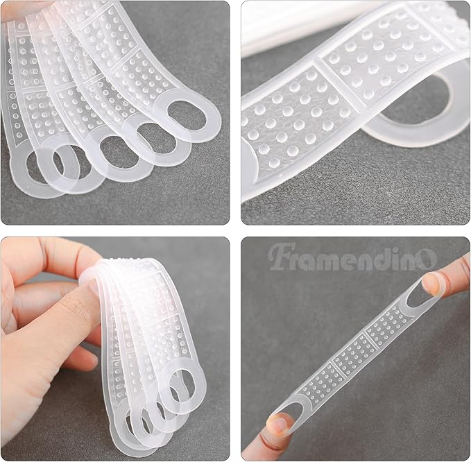 Framendino, 350 Pack Clear Non Slip Rubber Clothes Grips Clothing Strip for Plastic Hangers
