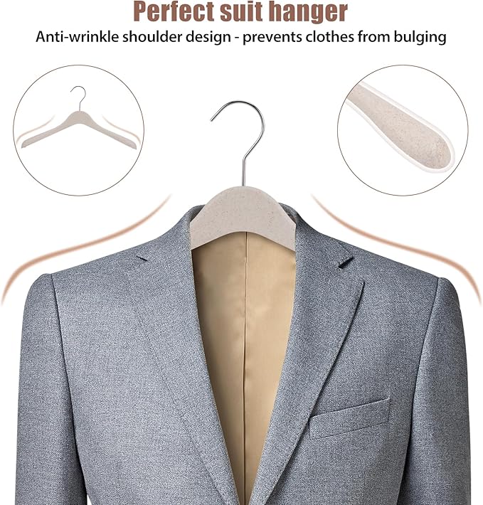 VWV Heavy-Duty Plastic Hangers, 16.9-inch Stylish Wide Shoulder Plastic Hangers with 360° Swiveling Hooks and a Smooth Finish. Suitable for Sweaters, Jackets, Suits, and Shirts.(16-Pack)