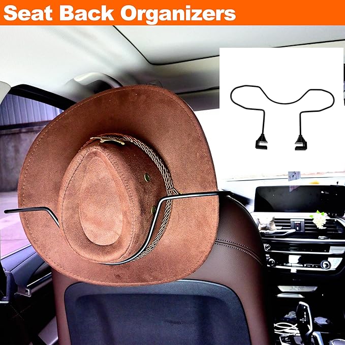 Cowboy Hat Holder for Truck, Car Hat Holder, Cowboy Hat Rack for Truck Suv Car Coat Hanger Hard Hat Holder for Truck Seat Car Accessories