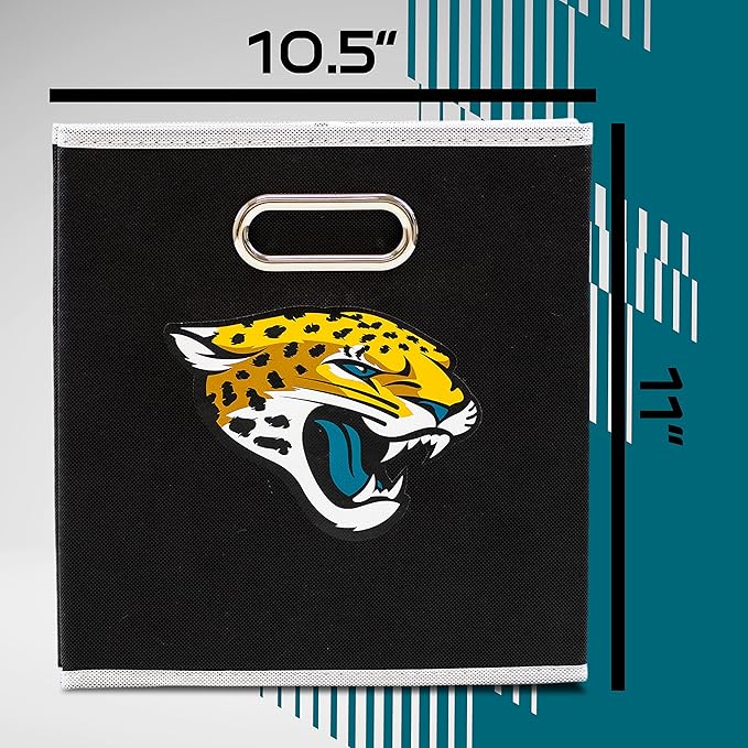 Franklin Sports NFL Storage Bins - Collapsible Cube Container + Basket - NFL Office, Bedroom + Living Room - 11"x11"