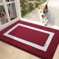 OLANLY Indoor Door Mat, 36x24, Non-Slip Absorbent Resist Dirt Entrance Mat, Washable Low-Profile Inside Entry Doormats for Entryway, Red