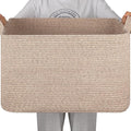 95L Large Storage Basket, Cotton Rope Woven Blanket Basket, Toy Storage for Baby Room, Living Room, 24" x 16.9" x 14.2", Brown