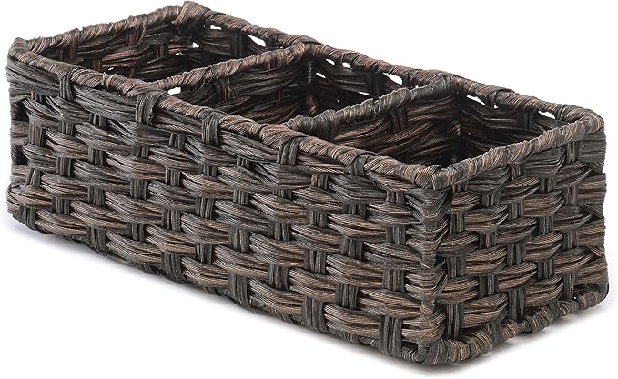 Whitmor 6 Pack Split Rattique Tank Topper Driftwood, Brown