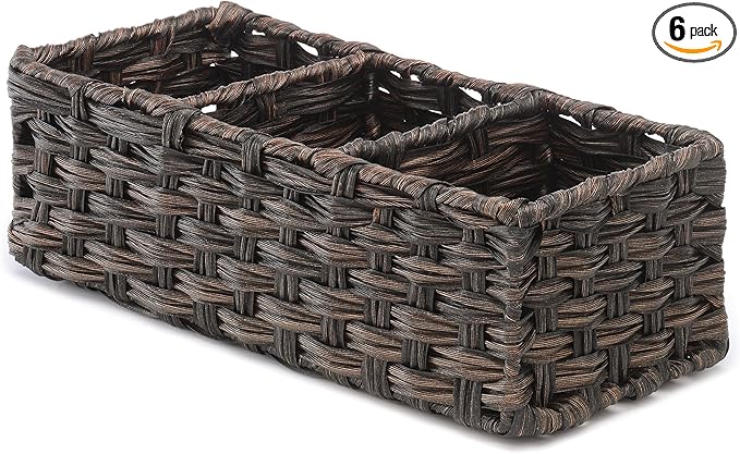 Whitmor 6 Pack Split Rattique Tank Topper Driftwood, Brown