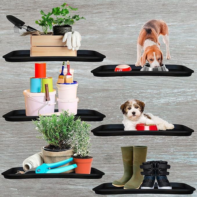 JobSite Heavy Duty Boot Tray, Multi-Purpose for Shoes, Pets, Garden - 15 x 28 Inch - 6 Trays