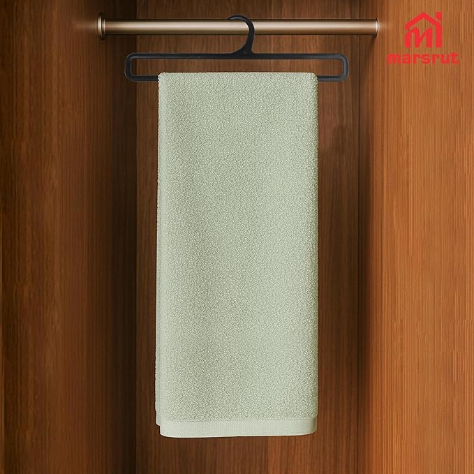 50 Packs Tea Towel Display Hanger, 10.7" Long Multifunctional Plastic Hangers Storage Racks for Hanging Storing Legging Sock Scarf Clothes Ties Belts Scarves Retail Wardrobe Shawls Rings-Black