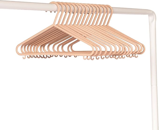 3 Sprouts Wheat Straw Plastic Hangers - 30-Pack Eco-Conscious Toddler Hangers for Child & Baby Clothes, Coats - Kid Closet Hanger Ideal for Small Girls, Boys, Children & Kids - Speckled Pink