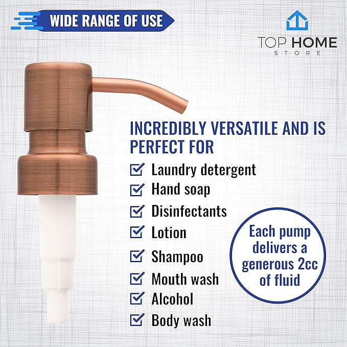 Bathroom Countertop Soap Dispensers (Copper, 2 Pack)