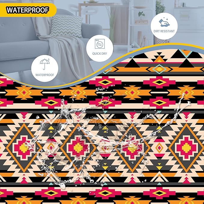 Ethnic Tribal Geometric Pattern Laundry Basket Foldable Oxford Cloth Funny Tote Bag Laundry Hamper Clothes Storage Bucket Toy Organizer For Bathroom/Laundry Storage/Bedroom 18.9x16.5 Inch