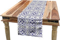 Ambesonne Navy Blue Table Runner, Portuguese Tile Design Traditional Azulejo Retro Style Mosaic, Dining Room Kitchen Rectangular Runner, 12" X 120", Violet Blue