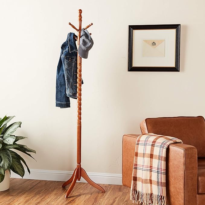 Frenchi Home Furnishing 20.50'' Wide Wood Freestanding Coat Rack