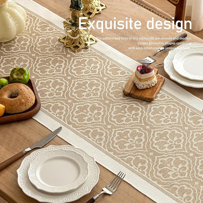 Table Runners 119 Inches,Waterproof Boho Table Runner with Tassel Fringe,Table Runner for Party Coffee Table