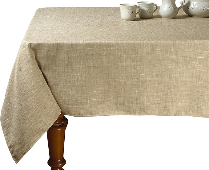 Euro Linen Vintage Design Tablecloth - 60" x 95" - in Oatmeal