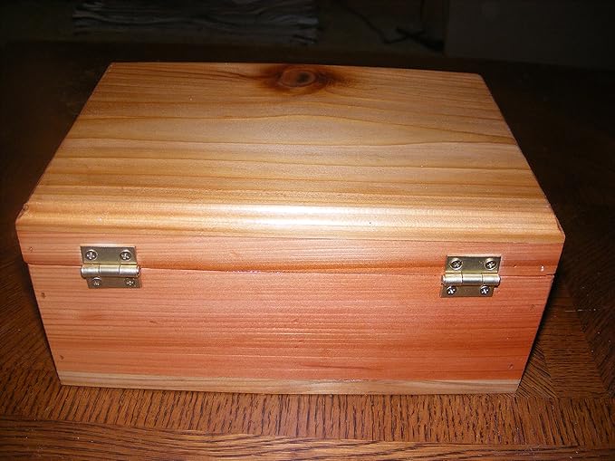 Steve's Gift Shoppe Cedar Keepsake Memory and Treasure Box or Storage Box - Size 9.75 x 7 x 4.75 Inches