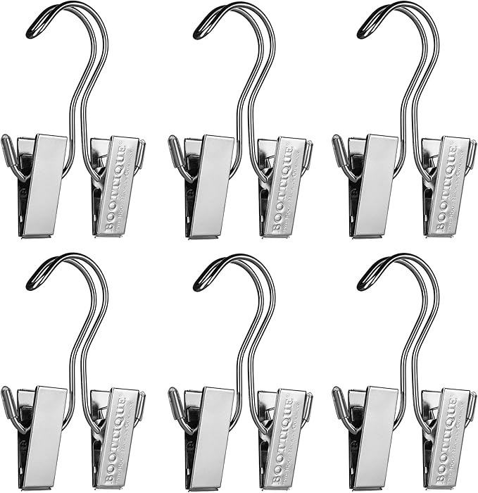Hanging Boot Rack- Closet Doubler (Closet Rod Hanger with 6 Silver Boot Hangers)