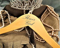 NAHANCO FG20014 Bridal Hanger, Natural Wood Hanger with Black Imprint (Flower Girl), 14” (1 Piece)