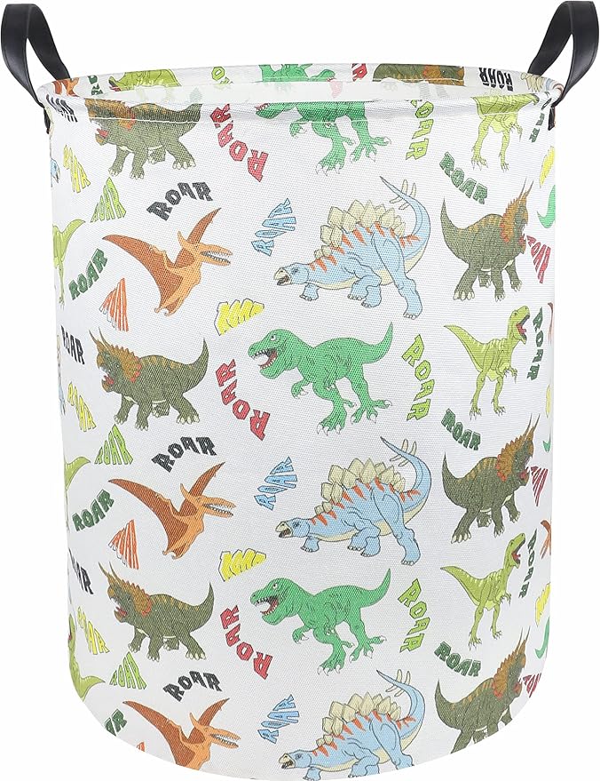 Dinosaur Laundry Basket,Kids Toys Storage Bin for Bedroom,Waterproof Baby Clothes Hamper with Handles,Nursery Hamper,Room Decor,Gift Baskets(Howling Dinosaur)